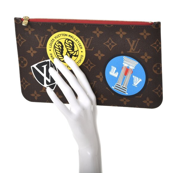 Auth NEW LOUIS VUITTON Limited edition World Tour Neverfull MM GM Pochette - Picture 7 of 7